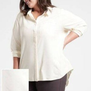 Athleta Urbanite Textured Top in Sea Salt 1X BNWT